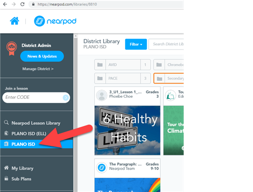 nearpod plano isd library 